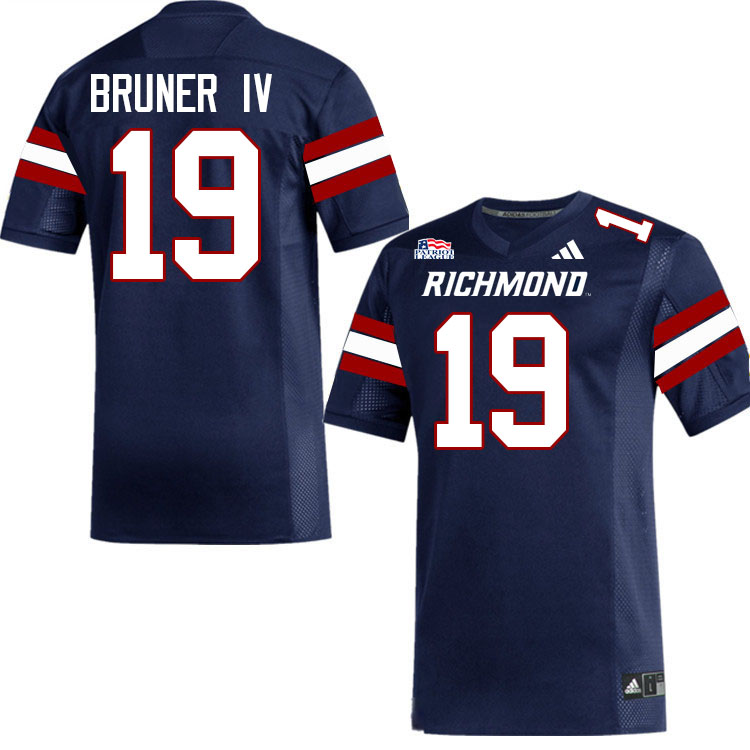 Richmond Spiders #19 Lee Bruner IV College Football Jerseys,Uniforms-Navy